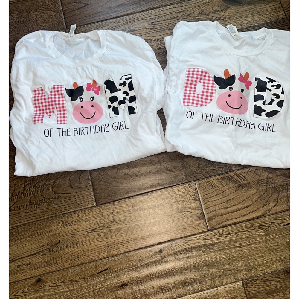 Bella Canvas Pink Farm Themed Birthday Shirts